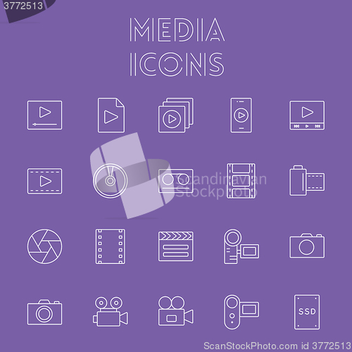 Image of Media icon set.