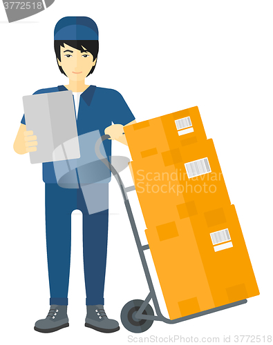 Image of Man delivering boxes.