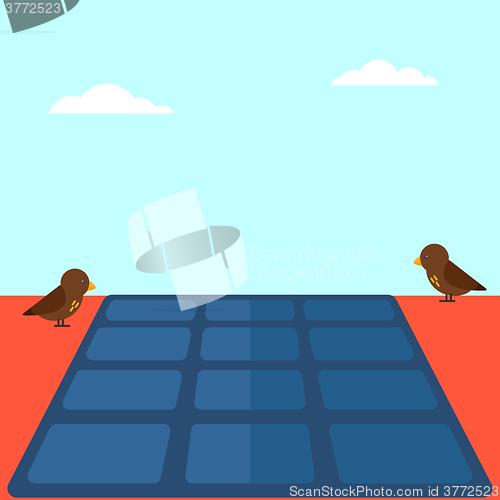 Image of Background of solar panel on the roof.