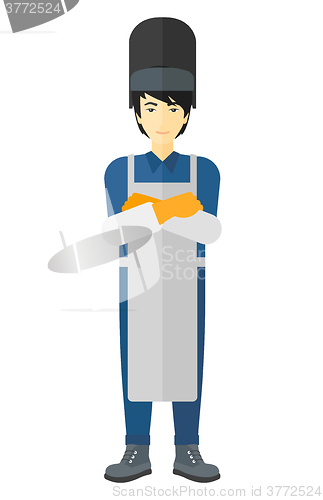 Image of Confident smiling welder.