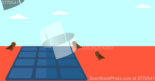 Image of Background of solar panel on the roof.