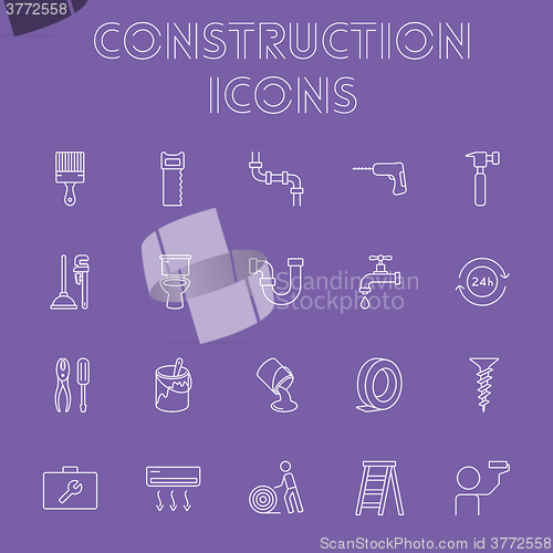 Image of Construction icon set.