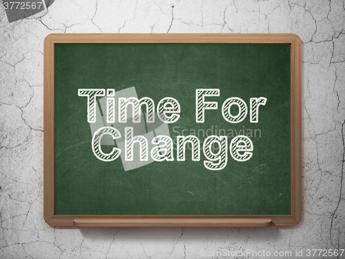 Image of Timeline concept: Time For Change on chalkboard background