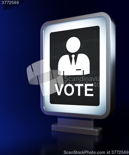 Image of Politics concept: Ballot on billboard background