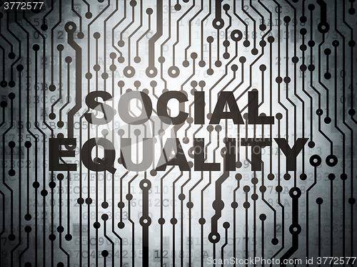 Image of Political concept: circuit board with Social Equality