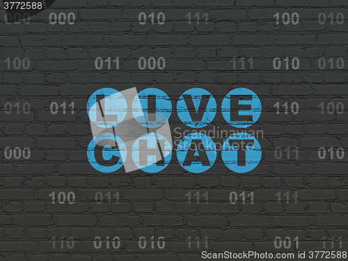 Image of Web design concept: Live Chat on wall background