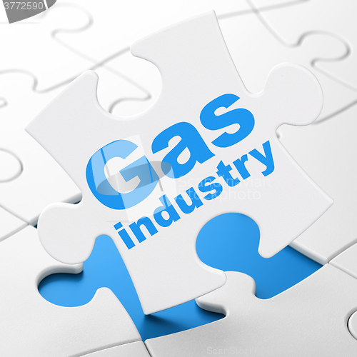 Image of Industry concept: Gas Industry on puzzle background