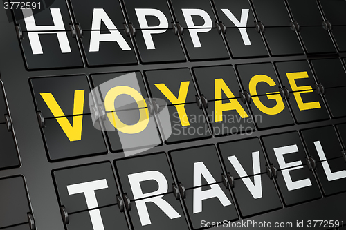 Image of Travel concept: Voyage on airport board background