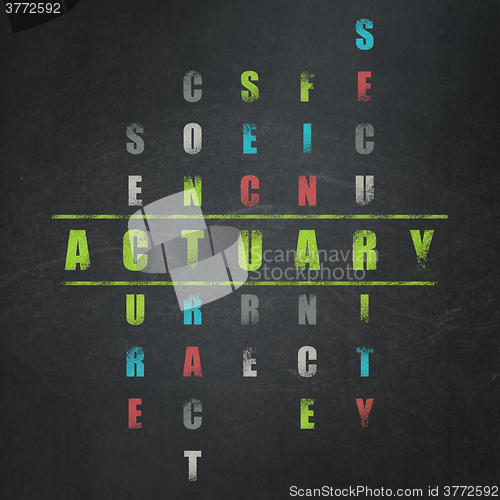 Image of Insurance concept: Actuary in Crossword Puzzle