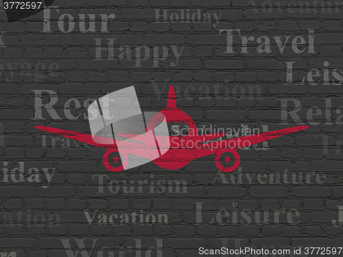 Image of Vacation concept: Aircraft on wall background