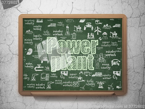 Image of Industry concept: Power Plant on School Board background