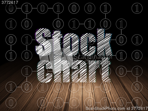 Image of Finance concept: Stock Chart in grunge dark room