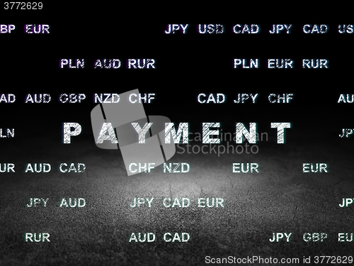 Image of Money concept: Payment in grunge dark room