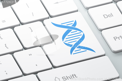 Image of Healthcare concept: DNA on computer keyboard background