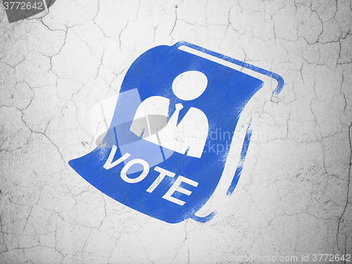 Image of Politics concept: Ballot on wall background