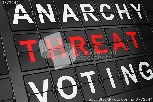 Image of Politics concept: Threat Of Terrorism on airport board background