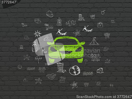 Image of Tourism concept: Car on wall background