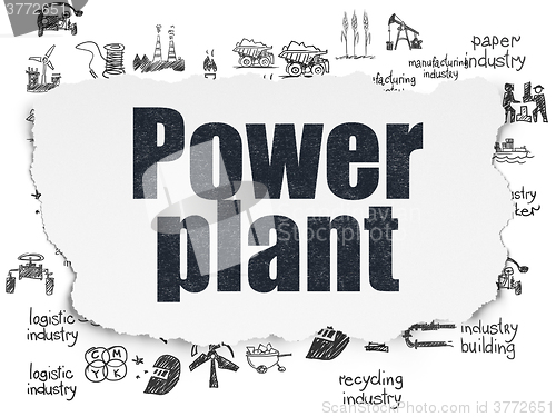 Image of Industry concept: Power Plant on Torn Paper background