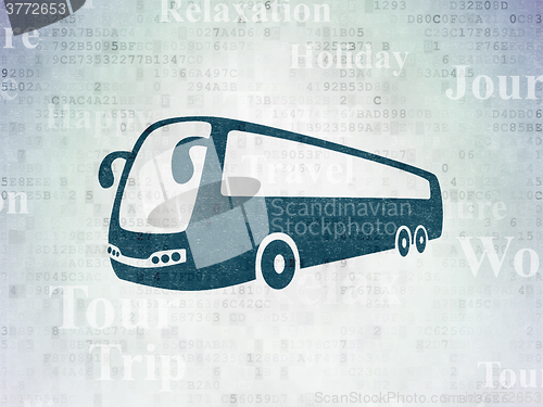 Image of Travel concept: Bus on Digital Paper background