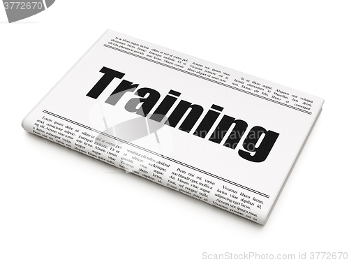 Image of Education concept: newspaper headline Training
