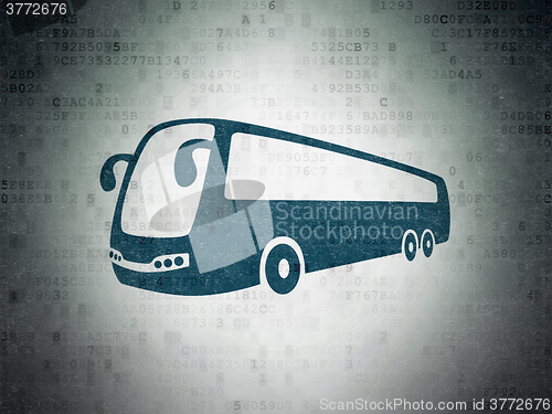 Image of Vacation concept: Bus on Digital Paper background