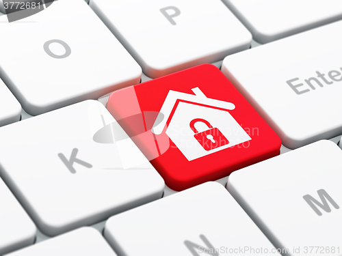 Image of Business concept: Home on computer keyboard background