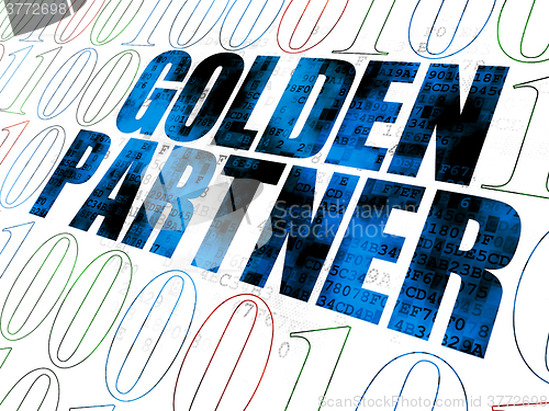 Image of Finance concept: Golden Partner on Digital background