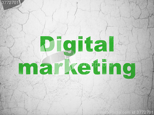 Image of Advertising concept: Digital Marketing on wall background