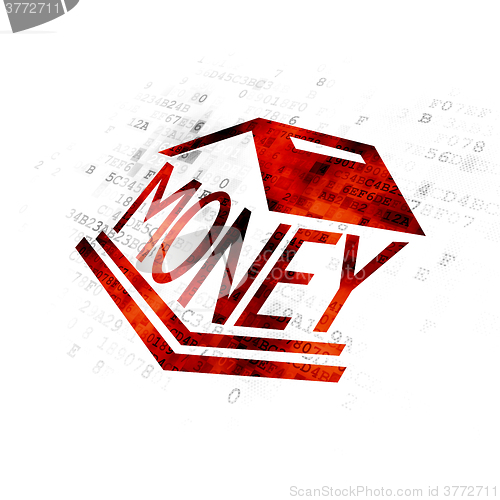Image of Banking concept: Money Box on Digital background