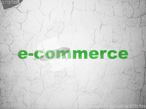 Image of Business concept: E-commerce on wall background