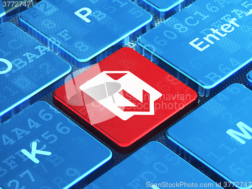 Image of Web development concept: Download on computer keyboard background