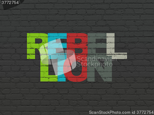 Image of Politics concept: Rebellion on wall background