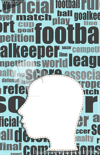 Image of the silhouette of his head with the words on the topic of social networking