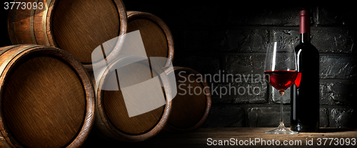 Image of Red wine in cellar