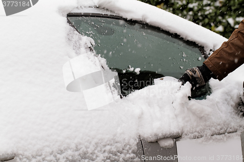 Image of Snowy car