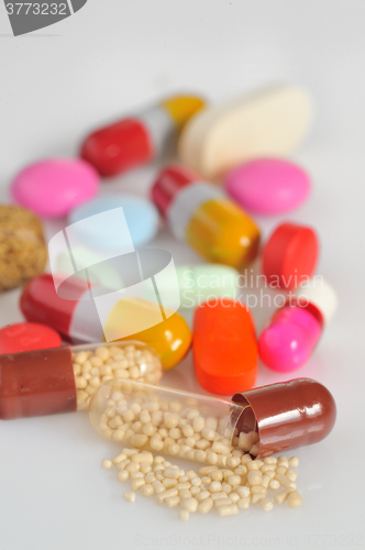 Image of A lot of colorful pills 