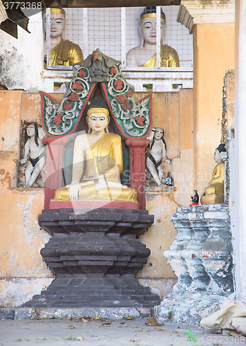 Image of Buddha image at temple in Myeik, Myanmar