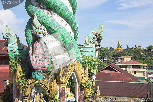 Image of Detail of Buddhist temple in Myanmar