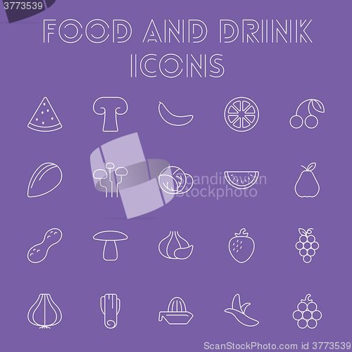 Image of Food and drink icon set.