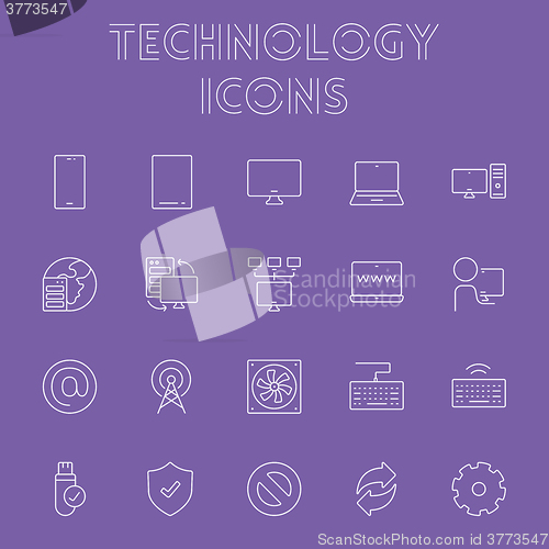 Image of Technology icon set.