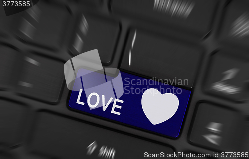 Image of Blue love and heart button