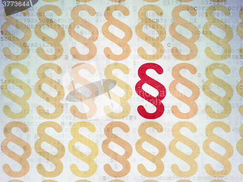 Image of Law concept: paragraph icon on Digital Paper background
