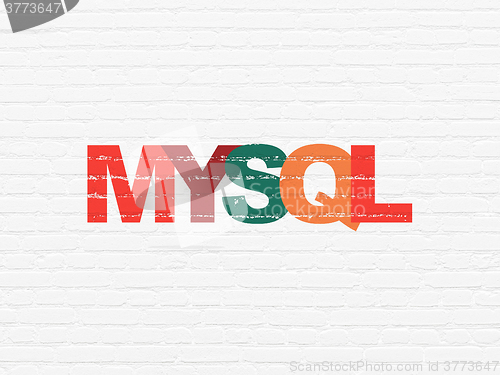 Image of Programming concept: MySQL on wall background