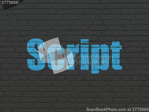 Image of Database concept: Script on wall background