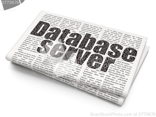 Image of Database concept: Database Server on Newspaper background