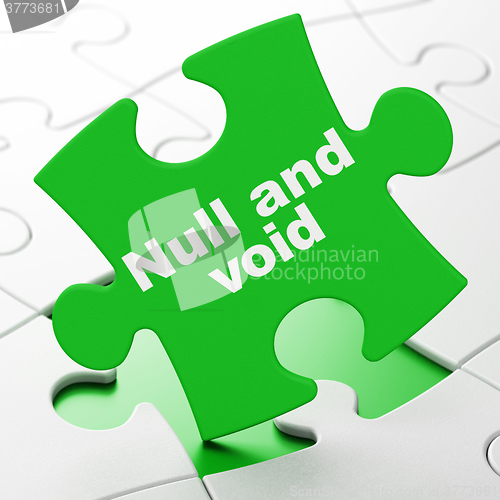 Image of Law concept: Null And Void on puzzle background