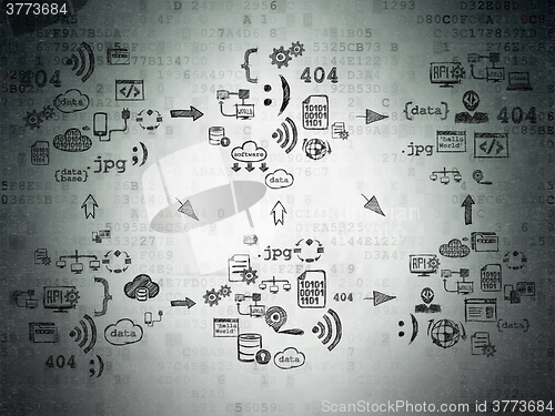 Image of Digital background: Digital Paper with  Hand Drawn Programming Icons