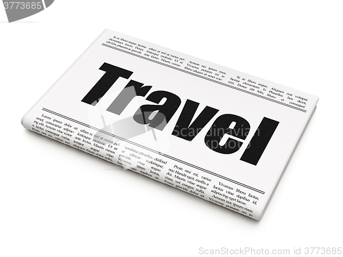 Image of Entertainment, concept: newspaper headline Travel