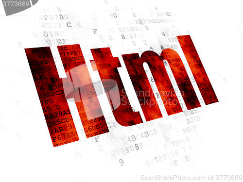 Image of Database concept: Html on Digital background