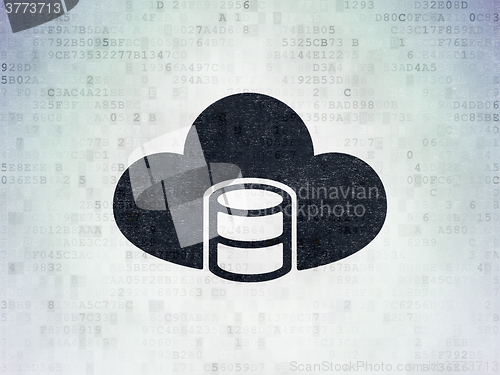 Image of Software concept: Database With Cloud on Digital Paper background